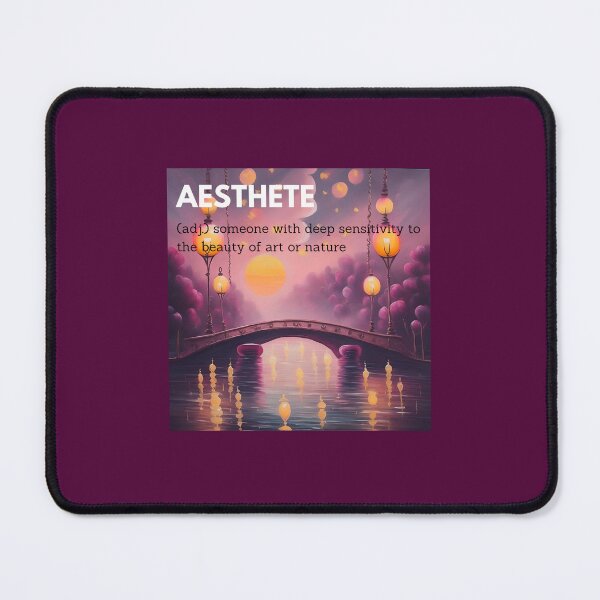 Item preview, aesthete deep sensitivity beauty art nature pink yellow text meaning typography aesthetic oil painting romantic landscape illustration designed and sold by FRH Design ⭐⭐⭐⭐⭐.
