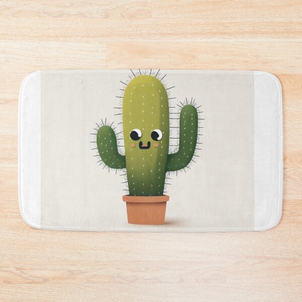 Item preview, Tall cute potted cactus with a smile designed and sold by Neonmountain.