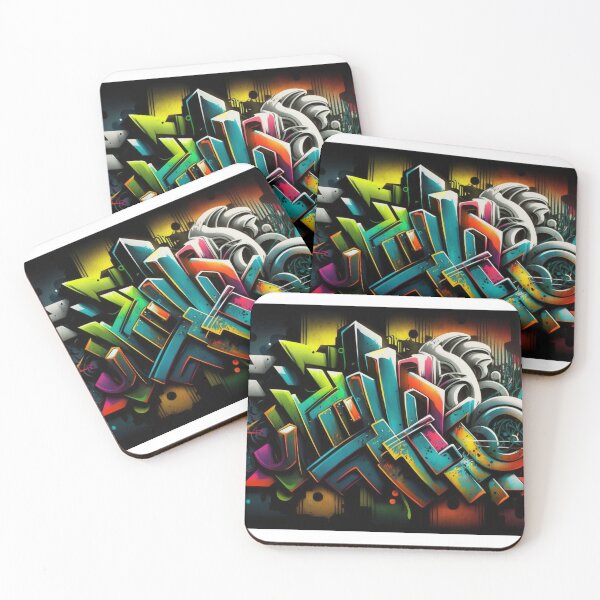 Item preview, Colorful Blockstyle Graffiti with Abstract Elements IV designed and sold by NeonNostalgist.