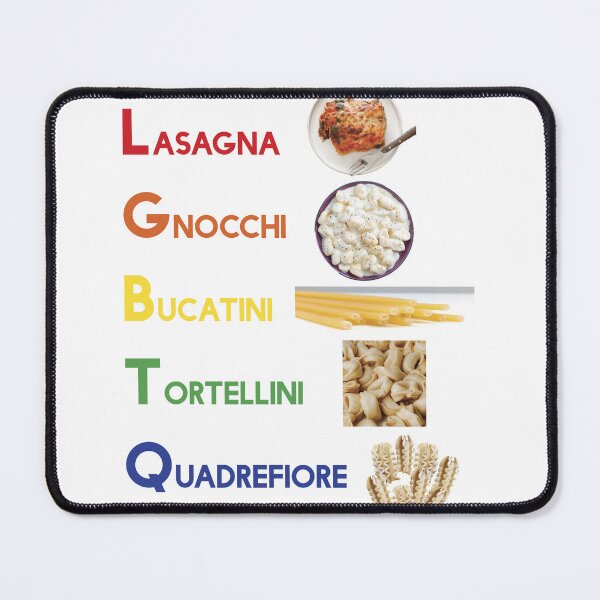 Item preview, LGBTQ pasta (lasagna gnocchi bucatini tortellini quadrefiore) designed and sold by artworkbyevie1.
