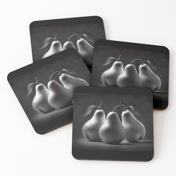 Item preview, Three Pears Still Life Classic Photo Realistic Black and White designed and sold by ImageVortex.
