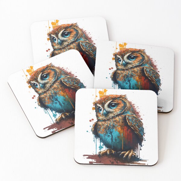 Item preview, Paint splatter owl- pop art designed and sold by Artxplor.