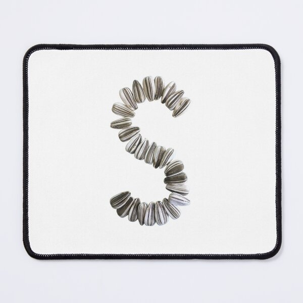 Item preview, Monogram S Sunflower Seeds | S Botanical black and white unique | letter S | S initial designed and sold by EveryDayDabble.