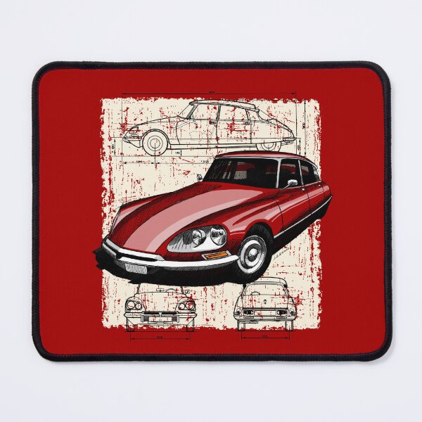 Item preview, The iconic French classic car with technical drawing background designed and sold by designjaag.