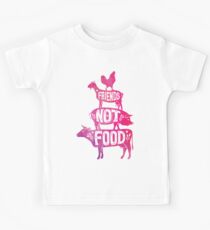 Friends Not Food - Vegan Vegetarian Animal Lovers T-Shirt - Vintage Distressed Kids Tee