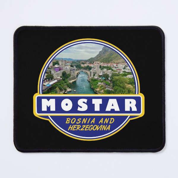 Item preview, Mostar Bosnia and Herzegovina Travel Art Emblem designed and sold by KrisSidDesigns.