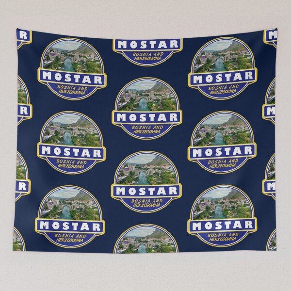 Item preview, Mostar Bosnia and Herzegovina Travel Art Emblem designed and sold by KrisSidDesigns.