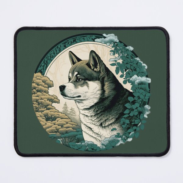 Item preview, Rustic Akita: Sage and Pine Green Color Scheme designed and sold by DoggyDevotion.