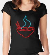 Spicy Ramen Noodles Neon Women's Fitted Scoop T-Shirt
