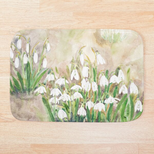 Item preview, white snowdrop branches with background hand painted  designed and sold by SelenePaintings .