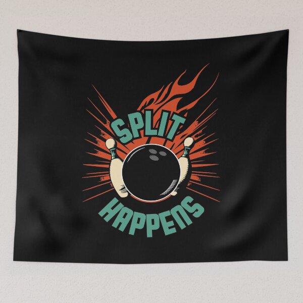 Item preview, Split Happens, Bowling ball knocking down pins designed and sold by Pau Baz.