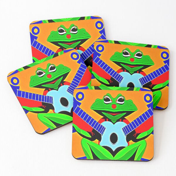 Item preview, *FUNNY JOYFUL & ZEN  FROG PLAYING A SPECIAL ACOUSTIC GUITAR* designed and sold by Ralek.