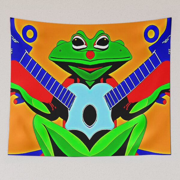 Item preview, *FUNNY JOYFUL & ZEN  FROG PLAYING A SPECIAL ACOUSTIC GUITAR* designed and sold by Ralek.