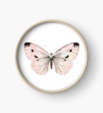 Butterfly flutter - soft peach Clock