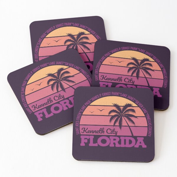 Item preview, Kenneth City Florida Sunset Retro Vintage Local Pride Logo designed and sold by CRHPOD20.