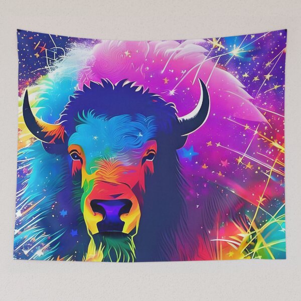 Item preview, Vibrant American Bison Silhouette - Wildlife Day Design designed and sold by ElLocoMus.