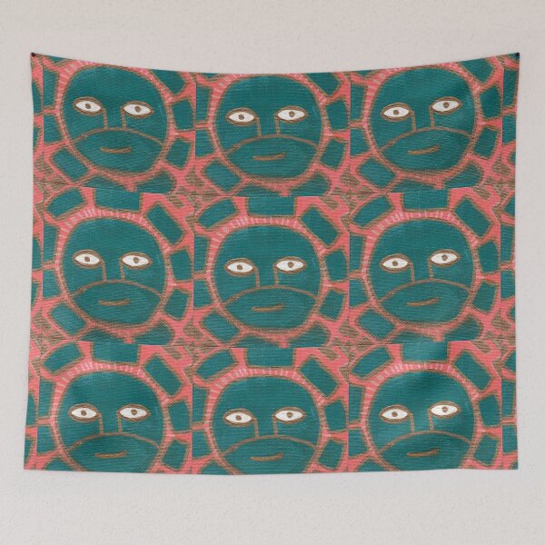 Item preview, Turquoise & Pink Ancient Sun Face Design designed and sold by rachelstarck.
