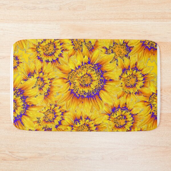 Item preview, ABSTRACTED SUNFLOWER PATTERNS BLUE ART designed and sold by sharlesart.