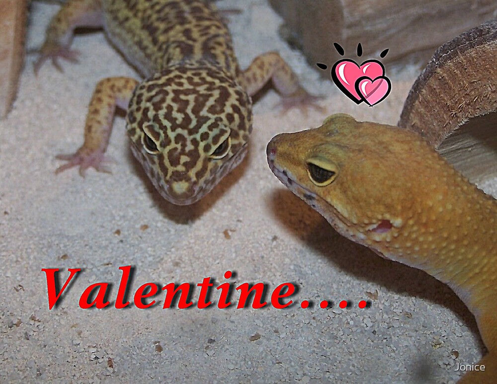 "A Leopard Gecko Lizard Valentine Card" by Jonice Redbubble