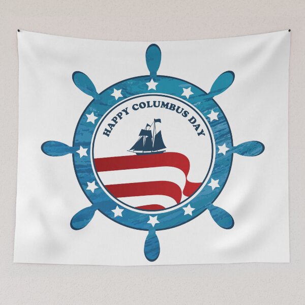 Item preview, Columbus Ship steering wheel - Happy Columbus Day designed and sold by thewishdesigns.