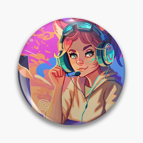 Item preview, Girl gamer with a cat ears headset designed and sold by Ekaterina Glazkova.