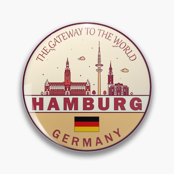 Item preview, Hamburg Germany City Skyline Emblem designed and sold by KrisSidDesigns.