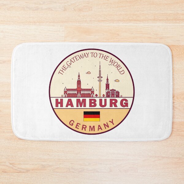 Item preview, Hamburg Germany City Skyline Emblem designed and sold by KrisSidDesigns.