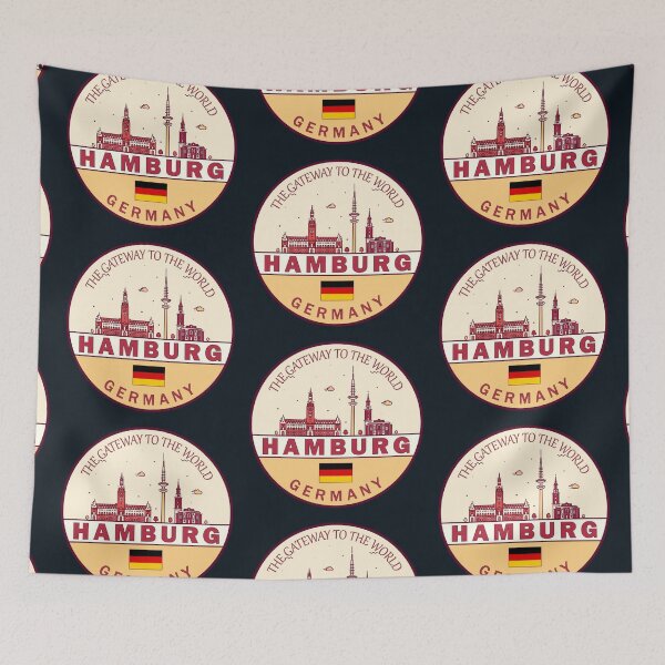 Item preview, Hamburg Germany City Skyline Emblem designed and sold by KrisSidDesigns.