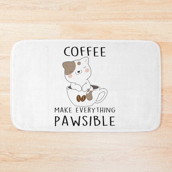Item preview, Coffee Makes Everything Pawsible - Quote Design, Coffee and Cat Lover designed and sold by RedArtsDesign.
