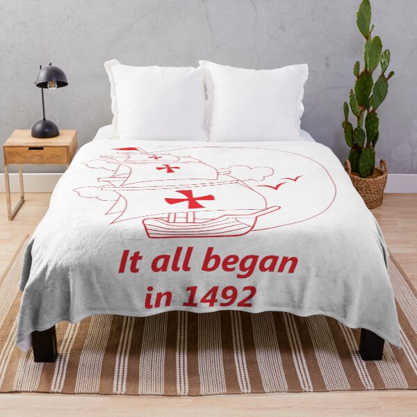 Item preview, American continent - It all began in 1492 - Happy Columbus Day designed and sold by thewishdesigns.
