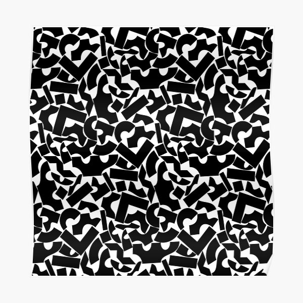 Geometric Black and white Pattern Poster