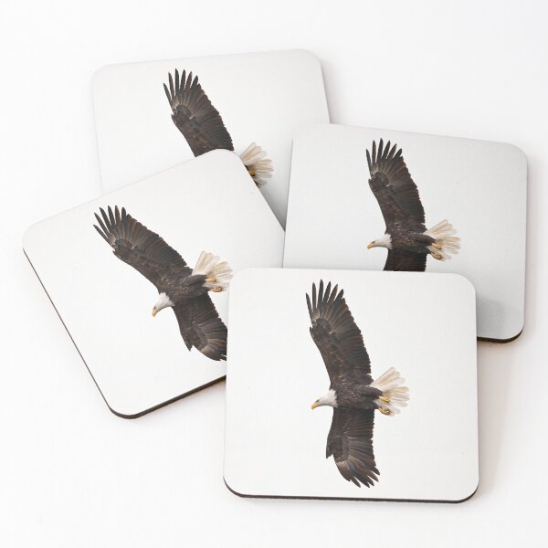 Item preview, Bald eagle flying with full wingspan designed and sold by KRFNatureGifts.