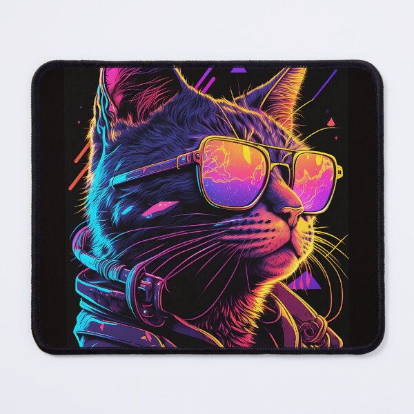 Item preview, 80s Synthwave Cat designed and sold by PictureThisNow.