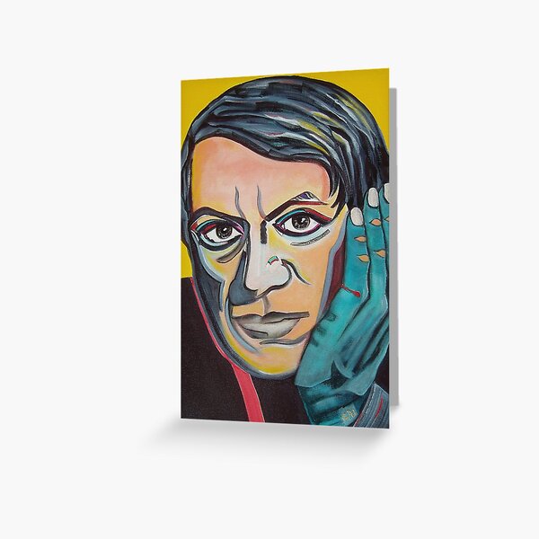 Blue Hand Contemplation Greeting Card