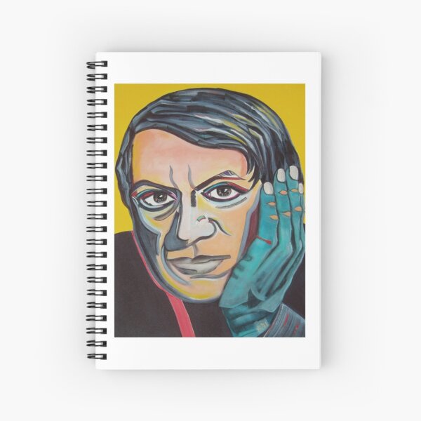 Blue Hand Contemplation Spiral Notebook