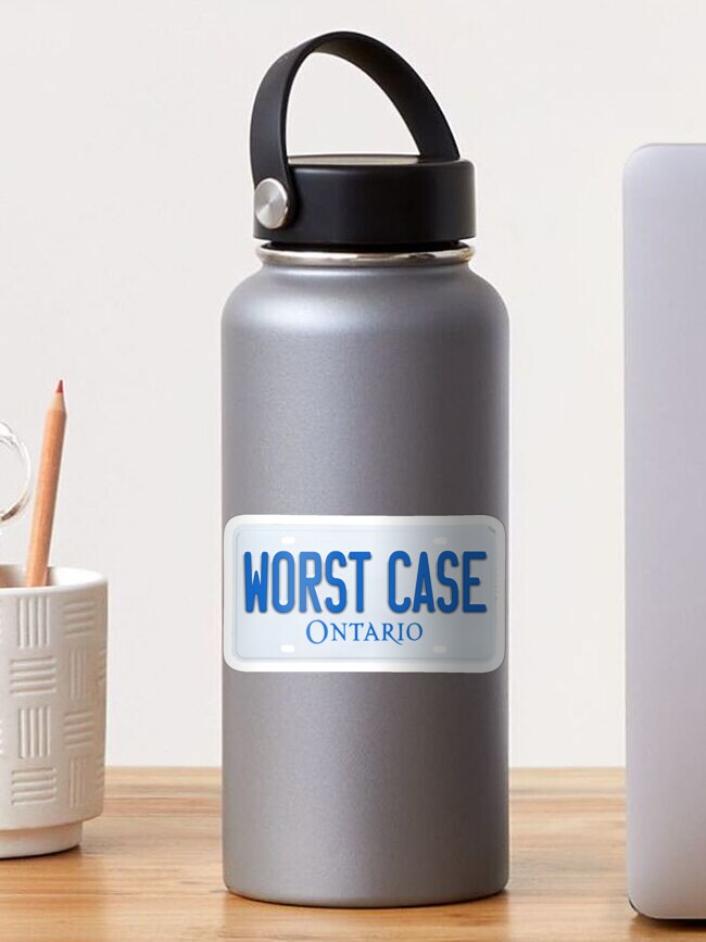 Imagen 1 de 3, Pegatina con la obra Matrícula de parodia de Worst Case Ontario, diseñada y vendida por mywifesidea.