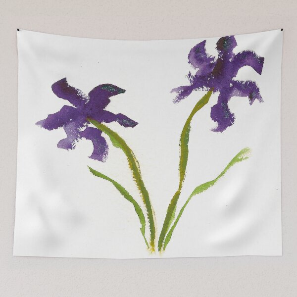 Item preview, Purple Flowers on White designed and sold by designs-by-ann.
