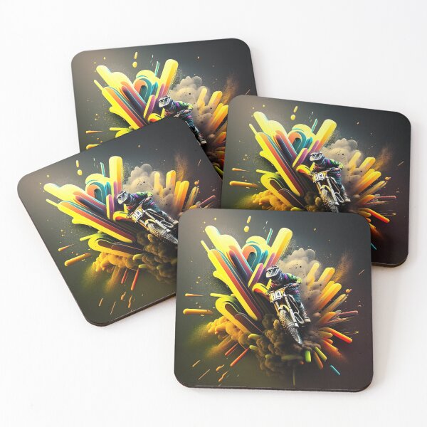 Item preview, Neon art motocross U3 designed and sold by Artful-Venue.