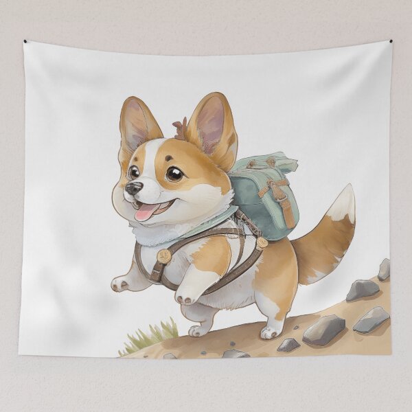 Item preview, A Cute Welsh pupp Corgi going on an adventure designed and sold by LickALemon.