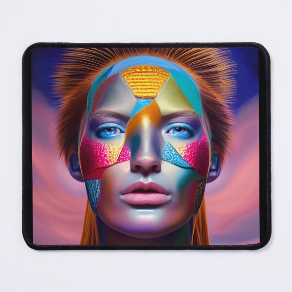 Item preview, Warrior Woman in Colorful Metallic Face Paint designed and sold by ArtistsQuest.