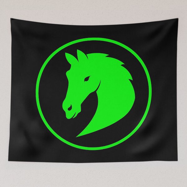 Item preview, green horse head designed and sold by andrew JOHNSEN.