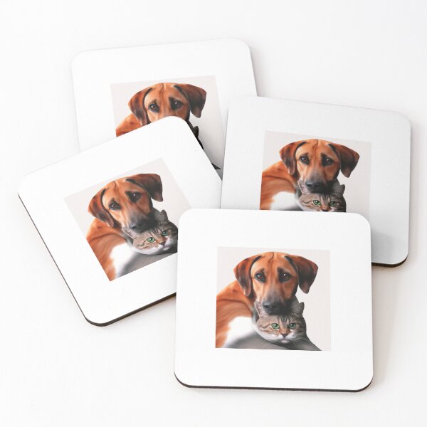 Item preview, A dog and a cat are cuddling together designed and sold by FSDI1.