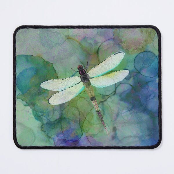Item preview, Dragonfly watercolor marbling  designed and sold by Sue Zipkin.