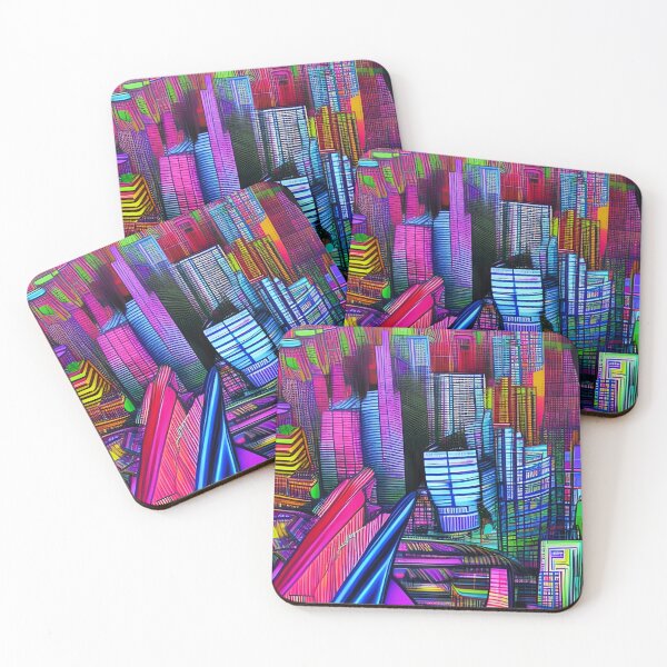 Item preview, A Modern Art Illustration of a Vibrant City Skyline designed and sold by brandway.