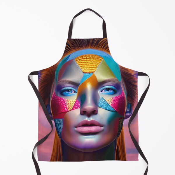 Item preview, Warrior Woman in Colorful Metallic Face Paint designed and sold by ArtistsQuest.