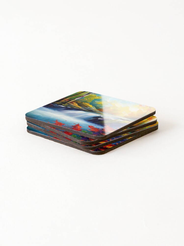 Thumbnail 4 of 5, Coasters (Set of 4), Sun Rays designed and sold by HOMEDESIGNPRINT.