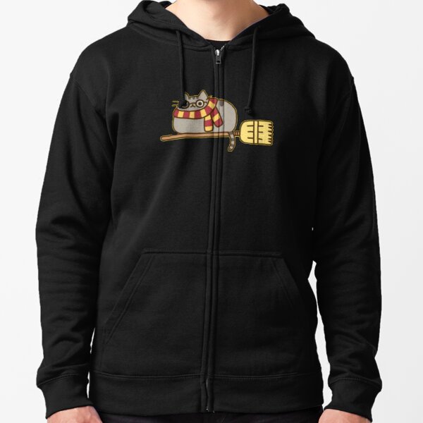 Broom cat Zipped Hoodie
