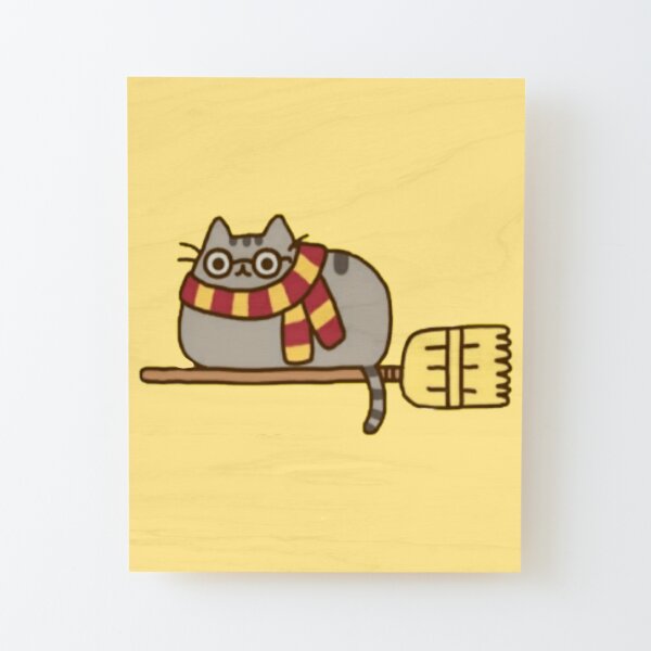 Besenkatze Aufgezogener Druck auf Holz