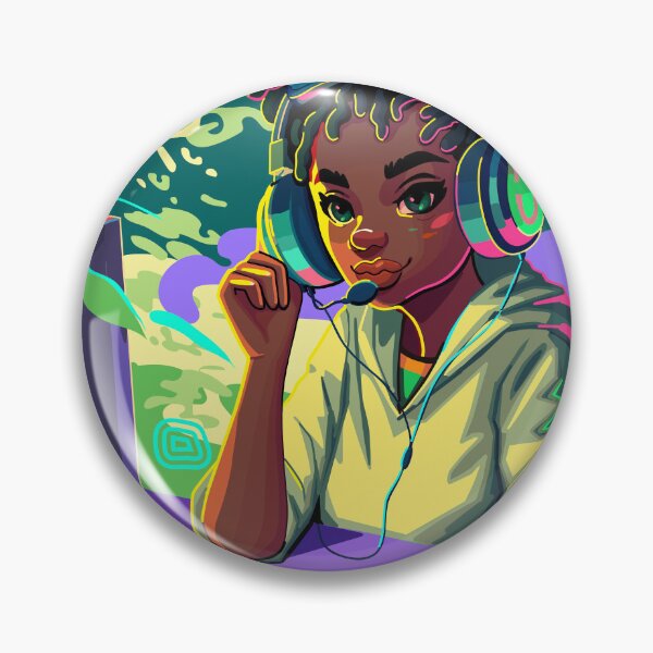 Item preview, African girl gamer  designed and sold by Ekaterina Glazkova.