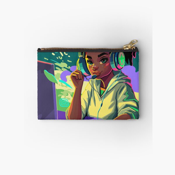 Item preview, African girl gamer  designed and sold by Ekaterina Glazkova.